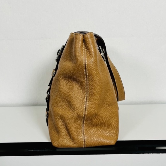 Brighton Large Shoulder Bag Tan Latte Leather D244752 with Charm - Immaculate! - Picture 2 of 14